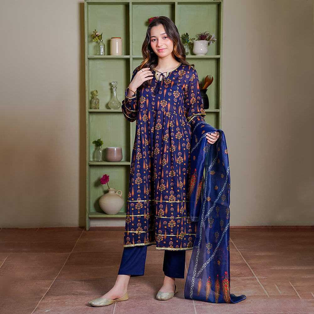 Premium 3-Piece Floral Lawn Ensemble