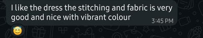 Customer message screenshot